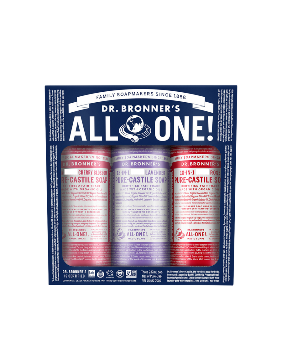 Dr. Bronner's 纯卡斯提尔液体皂 237ml/礼包